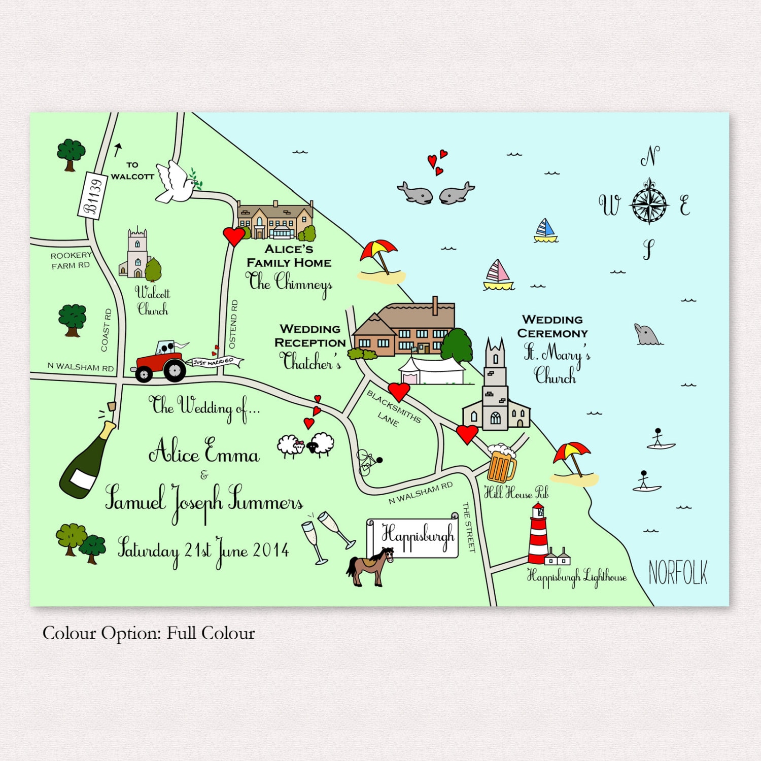 Wedding Information Cards with Custom Map