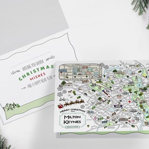 Milton Keynes Christmas Card: Landmark Illustration, A5 Card