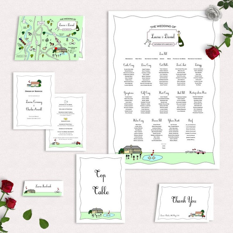Printable Custom Map Wedding Invitation, Save the Date or Info Card Colour Accent Party ...