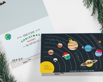 Solar System facts and funny space Christmas card | Space | The Planets | Astronomy card | Funny space card | Saturn | Jupiter | the Sun
