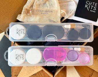 Honeymooners Compact Travel Light Cosmetics kit: A travel essentials gift set, wedding gift, hen or bachelorette present, vows renewal gift