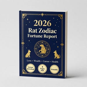 Spådom för råttan 2026, horoskop för kinesiska zodiaken i PDF-format, guide till kärlek, karriär och förmögenhet, direktnedladdning