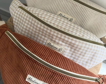 Sac banane en velours côtelé et/ou Vichy multicoloris