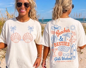 Beaches and Besties PNG, Girls Trip Beach Vacation PNG, Best Friends Weekend Getaway Graphic, Tropical Coastal Girls Trip Digital Download