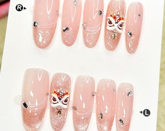 Elegant White Press On Nails, Pearl & Rhinestone Nails, Soft Glam Bridal Nails, Minimalist Luxury Nails, Handmade Gel Nail Set