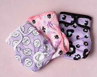 Pañales reutilizables para perros / Pañales lavables a máquina / Paquete de 3