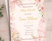 Editable baby shower invitation , canva baby invite, printable digital invite
