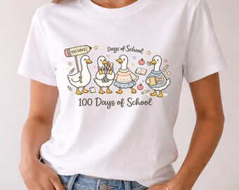 Patos de 100 días de escuela PNG, clipart de ganso maestro (descarga digital)