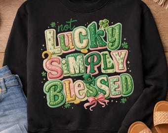 PNG de la bendición del Día de San Patricio, diseño de hilo coqueto (descarga digital)