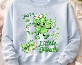 Nurse St Patrick's Day Shamrock PNG, Funny Lucky Design (Digital Download)