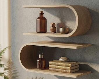Wooden Toilet Paper Holder, Modern Minimalist Bathroom Organizer, Wall Mounted Storage Rack
