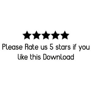 Puede incluir: Un dise&ntilde;o gr&aacute;fico negro con cinco estrellas s&oacute;lidas dispuestas en una fila horizontal sobre el texto Please Rate us 5 stars if you like this Download. El texto est&aacute; escrito en una fuente sans-serif redondeada sobre un fondo blanco.