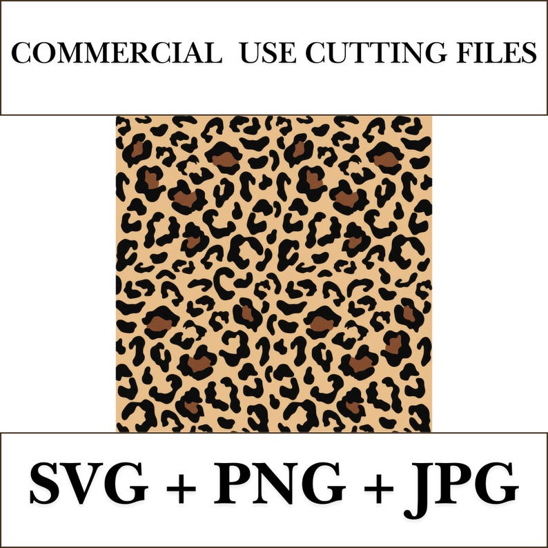 Leopard Print SVG PNG JPG | Seamless Animal Print Pattern | Commercial ...