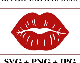 Labios rojos SVG, PNG, JPG, archivo de corte de labios para besar, imágenes prediseñadas de boca sexy, diseño de labios de San Valentín para Cricut Silhouette, calcomanía de labios, logotipo de belleza