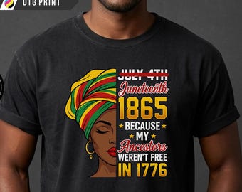 Juneteenth Comfort Colors Shirt, 1865 African American Heritage Quarter Millennium Freedom Tee