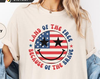 Comfort Colors Brave Smiley Shirt Quarter Millennium 1776 2026 Retro Land Of Free Tee