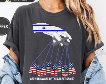 Anti Israel Shirt, Protest Graphic Tee, Political Statement Shirt, America Puppet Design