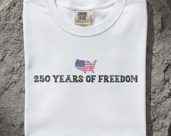 Freedom Years Shirt Quarter Millennium 1776 2026 Distressed US Map Independence Comfort Colors Tee