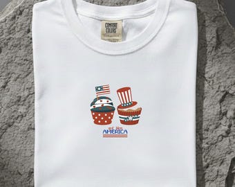 God Bless America Cupcake Comfort Colors Shirt Quarter Millennium 1776 2026 Cute Patriot Tee