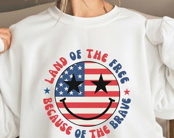 Land Of Free Smiley Shirt Quarter Millennium 1776 2026 Brave Sweatshirt Patriotic Graphic Hoodie