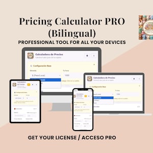 Crochet Pricing Calculator PRO - Instant Access - Professional Cost & Profit Tool for Handmade Business - Multi-currency - English Spanish