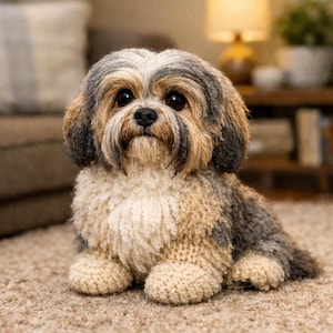 Patrón de ganchillo realista de Shih Tzu en PDF, patrón de amigurumi de perro, tutorial de peluche de cachorro, descarga digital, regalo para amantes de las mascotas