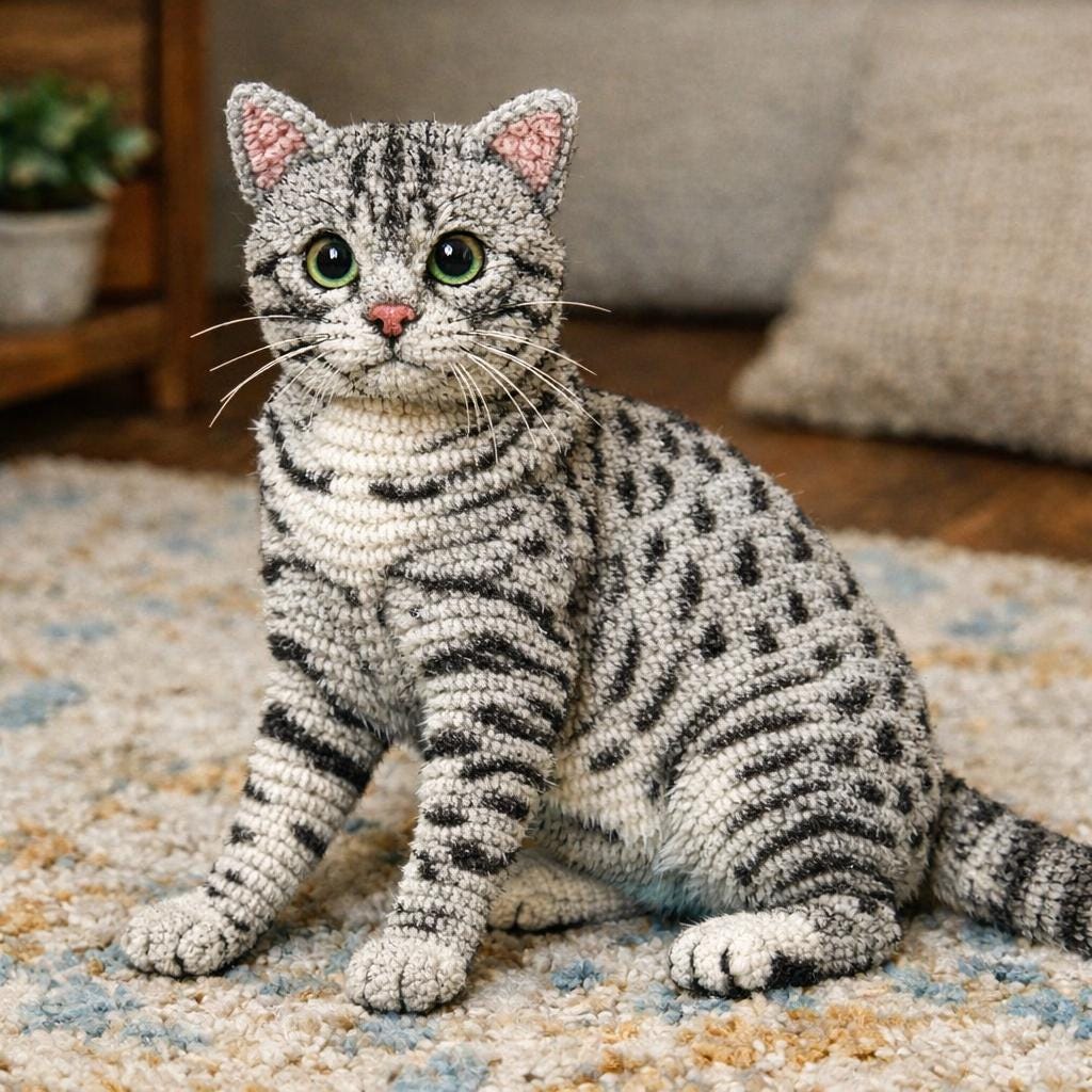 Tabby Pattern Circular Realistic Silver Tabby Cat Crochet Pattern, Amigurumi Kitten PDF - Etsy