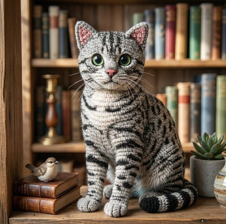 Tabby Pattern Circular Realistic Silver Tabby Cat Crochet Pattern, Amigurumi Kitten PDF - Etsy