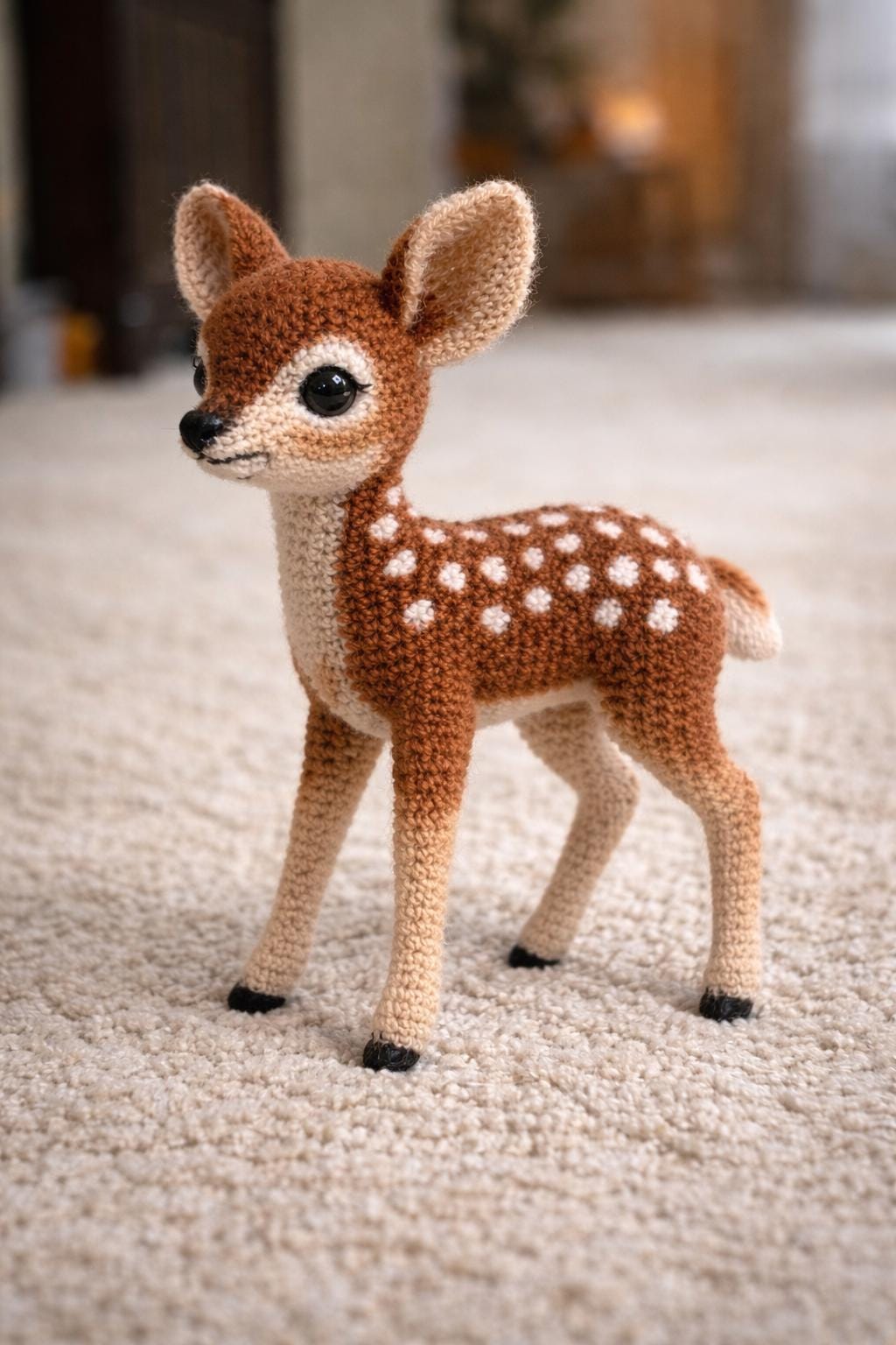 Doudou cerf elan beige salopette orange KIABI