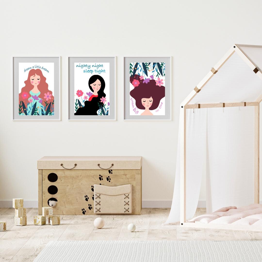 Dreamy Nursery Art Printables, Set of 3, Kids Room Decor (digital ...