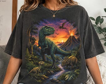 Vintage Jurassic Dinosaur 90s Graphic T-Shirt, Retro Shirt, 90s Prehistoric Graphic Tee, Dino Top, Nostalgia Nature Gift