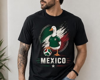 Mexico Soccer Shirt, Mexico Goose Soccer Tee, Mexico Futbol Fan T-Shirt, Merlin the Duck Mascot Tee