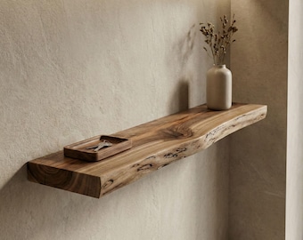 Walnut Floating Shelves, Floating Wood Shelves, Custom Floating Shelves, Floating Kitchen Shelves, Live Edge Floating Shelves, Solid Shelves