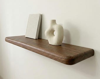 Handcrafted Chestnut Floating Shelf, Rustic Farmhouse Decor, Hidden Mount