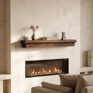 Crown Molding Fireplace Mantel, Floating Shelf for TV Wall or Electric Insert, Custom Size
