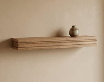 Solid Wood Floating Shelf – Handcrafted Chunky Wall Shelf with Clean Architectural Profile