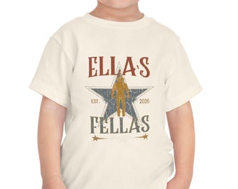 Ellas Fellas peuter-T-shirt, vintage retro sterrenshirt jongens, jaren 90 varsity kinder T-shirt, cadeau moeder jongens, schattige Bella Canvas 3001T top VS