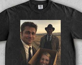 セブンのミームTシャツ、What's In The BoxのセルフィーTシャツ、ヴィンテージ風ダメージ加工オーバーサイズTシャツ。90年代のカルトクラシックな犯罪映画Tシャツ。