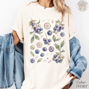 Blueberry Shirt. Cottagecore Botanical Tee. Sweatshirt. Kids and Family Matching Shirts. Berry Lover Gift. 90s Comfort Colors
