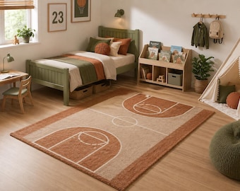 Kinder Basketballplatz Teppich für Jungen Zimmer Sport Thema Kindergarten Bereich Teppich