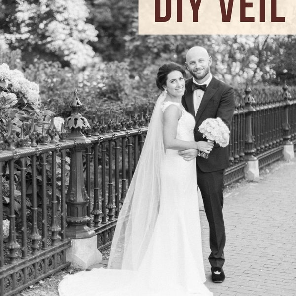 DIY Chapel Length Wedding Veil Pattern, Easy Bridal Veil Tutorial, How to Make a Long Veil with Comb, No Sew Tulle Veil, Simple Accessory