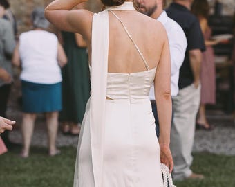 Dünner Seiden-Brautschal 120 Zoll x 1,5 Zoll Breite, Hochzeitsschal