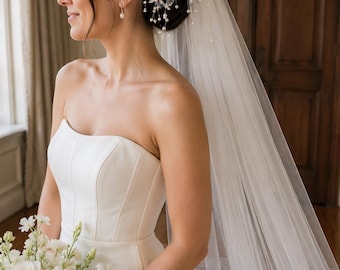 White Bridal Shower Pearl Headpiece, Retro Hat Veil, Wedding Cocktail Flower Hair clip, Engagement Shoot for Bride, Dress Up Hairpiece Bow