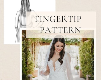 Easy Fingertip Length Wedding Veil Pattern (No Sewing Machine Needed) DIY Bridal Veil Tutorial for mother of bride, Veil with Comb, Raw Hem