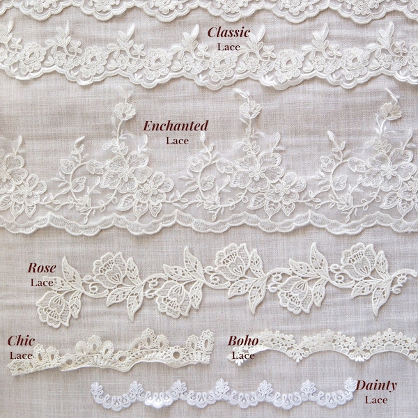 Lace Wedding Veil Samples, Soft Tulle Swatches, French Lace Venice Lace Chantilly Lace White Off White Light Ivory, Blush Bridal Veils Bride