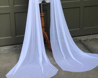 Detachable Silk Wedding Wings Wedding Cape Veil Cathedral Length Long Veil Alternative Sleeves White Ivory Bridal Cape Shoulder Tulle Wing