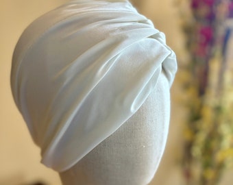 Ivory Bridal Turban with Non-Slip Lining for Muslim Bride, Traditional Headscarf Headgear Hijab Indian Middle East Engagement Gift