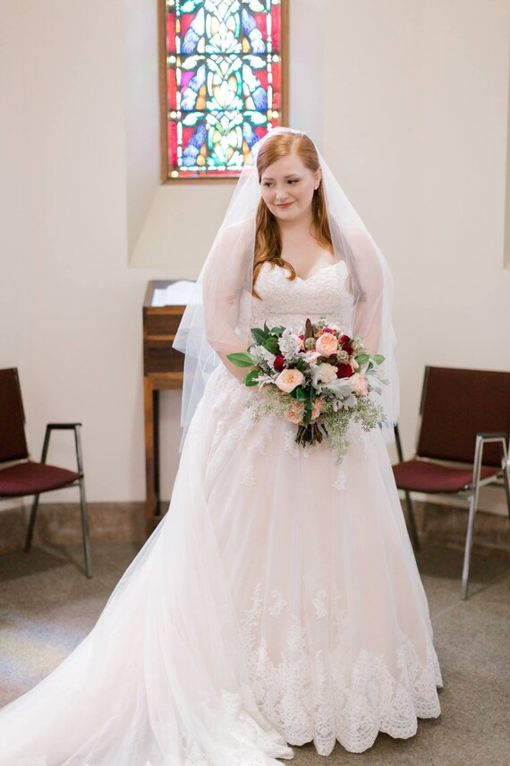 White Ivory Church Wedding Bud Bridal Veil Comb Wedding Accessories