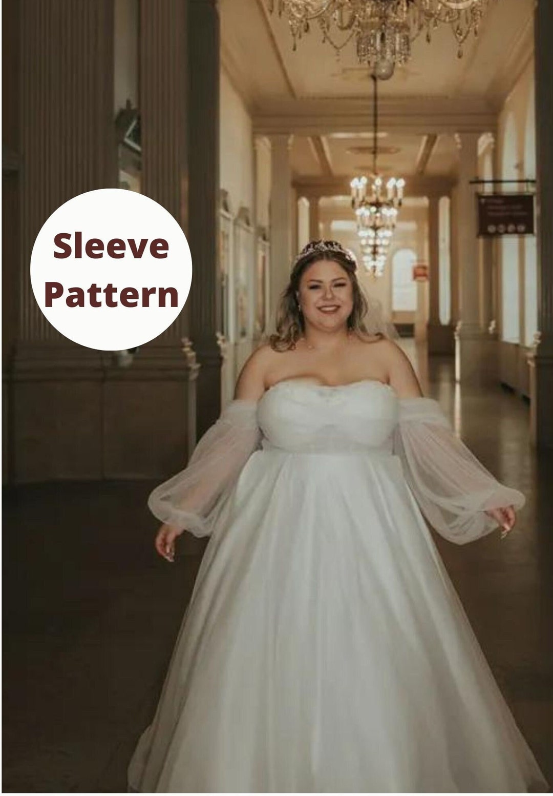 Off the Shoulder See Through Puff Wedding Sleeve Pattern, DIY
