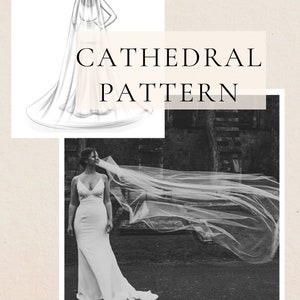 DIY Long Wedding Veil Pattern, Cathedral Bridal Veil Raw Edge Tutorial, Long Veil with Clip, No Sew Veil, Simple Mother of the Bride Project